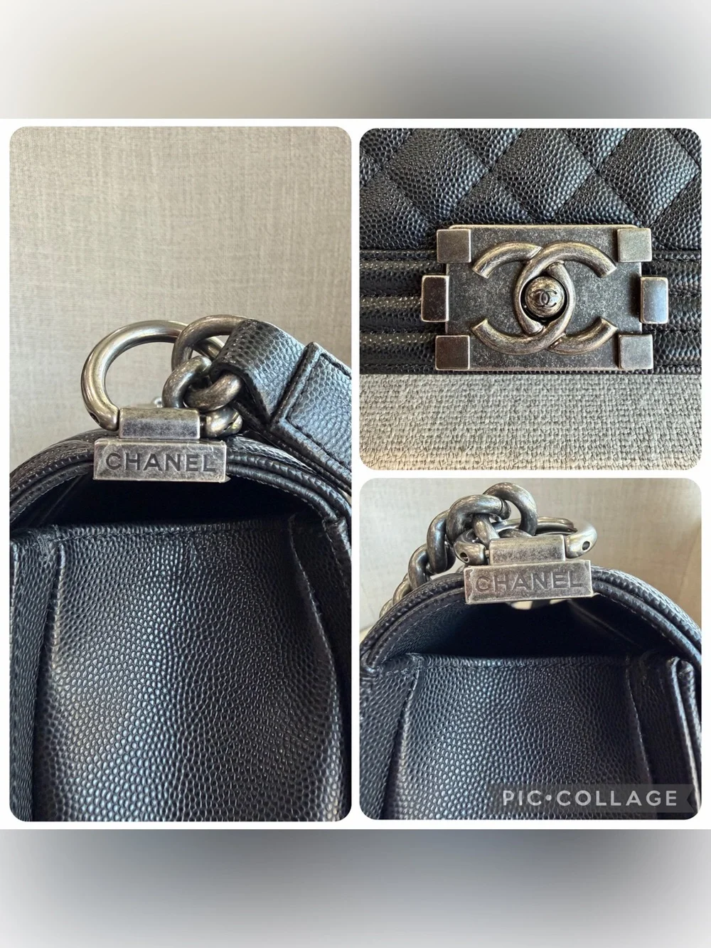CHANEL Black Quilted Boy Shoulder Bag with Gunmetal Hardware